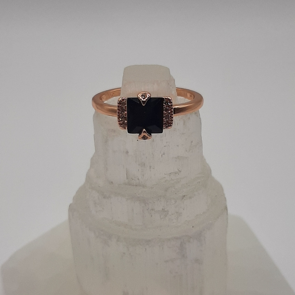 R1038 Black Ring Plated - Fragrant Jewels